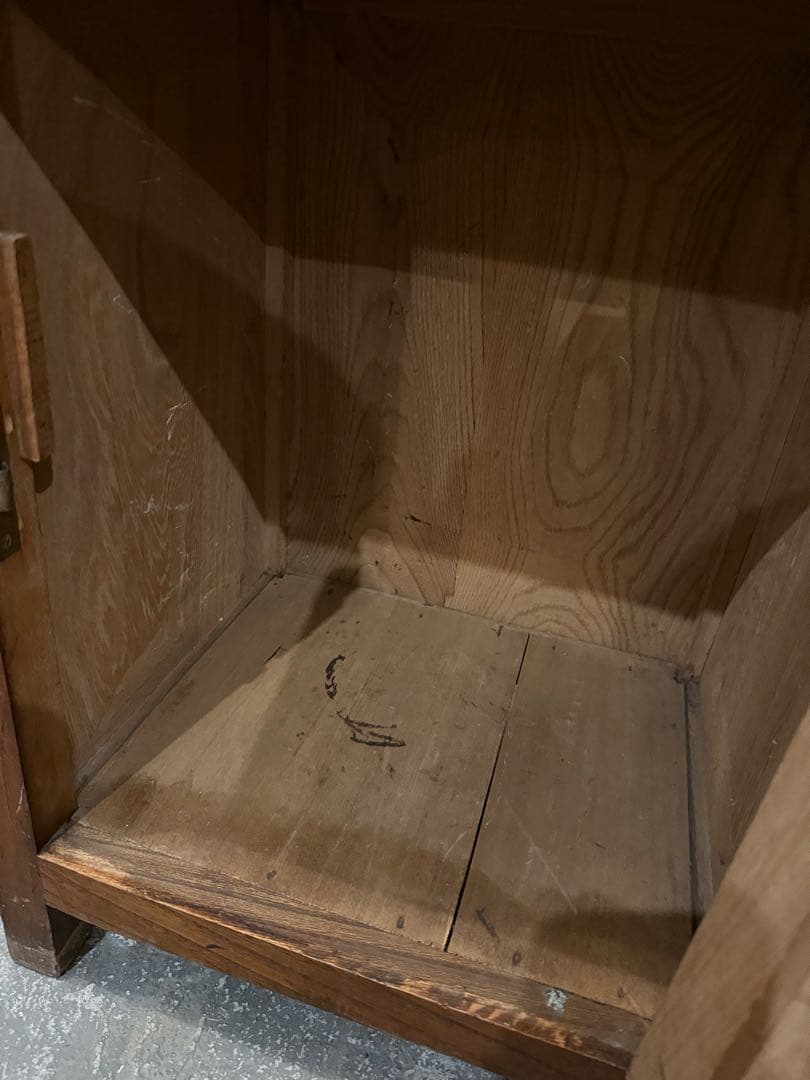 ヴィンテージ　木製サイドテーブル　ベッドサイドテーブル　フランス