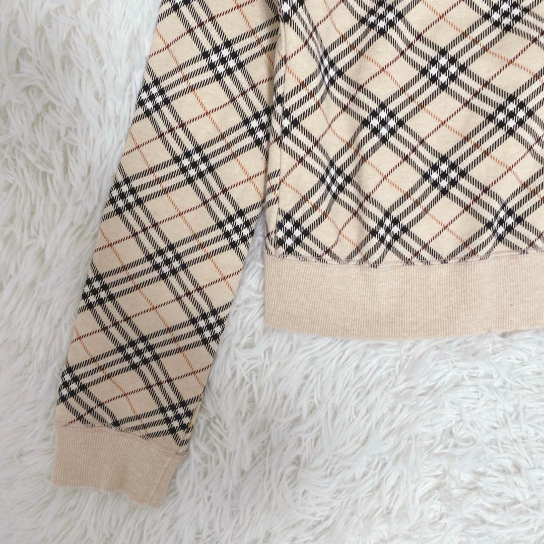 美品 バーバリーブルーレーベル ノバチェック柄 トレーナー トップス ベージュ