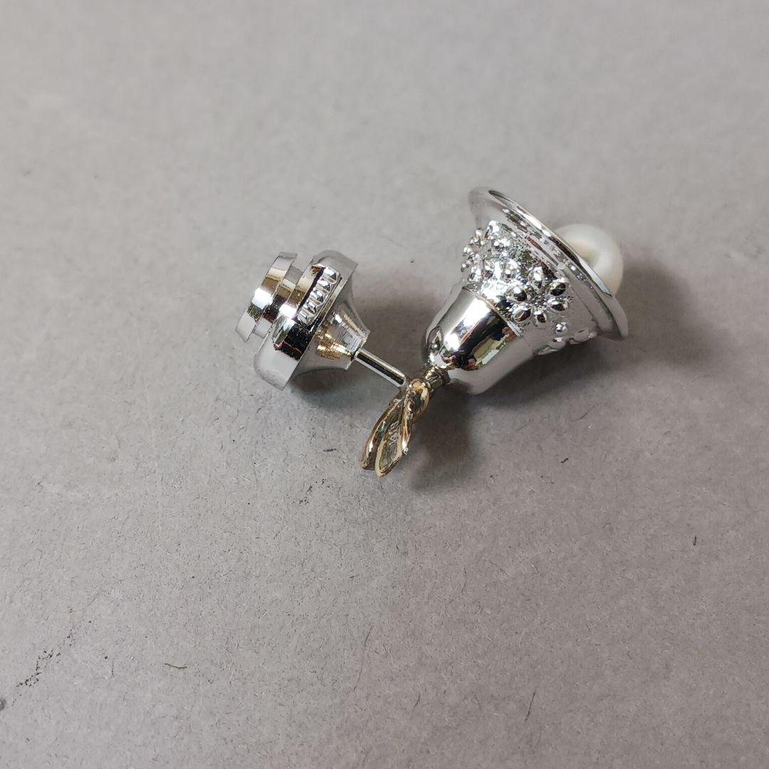 【良品】TASAKI タサキ ピンブローチ タイピン ベル K18 シルバー