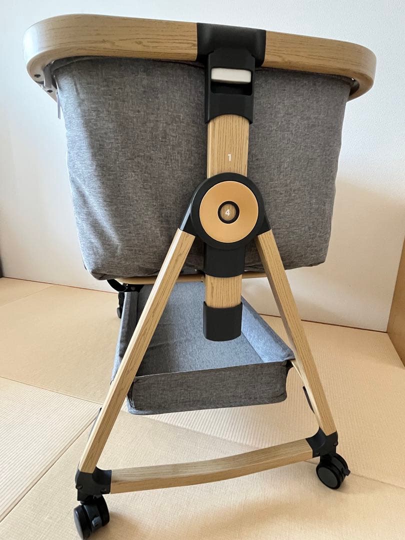 ベビーベッド　HZDMJ 高さ調節可　コンパクト　折り畳み