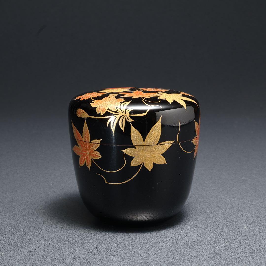 中棗　雲錦蒔絵　桜と紅葉　表完　共箱　R1685