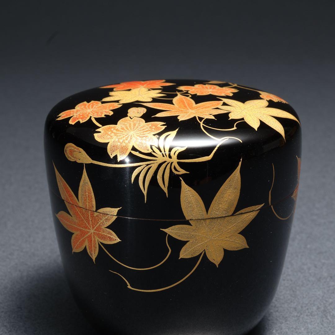 中棗　雲錦蒔絵　桜と紅葉　表完　共箱　R1685