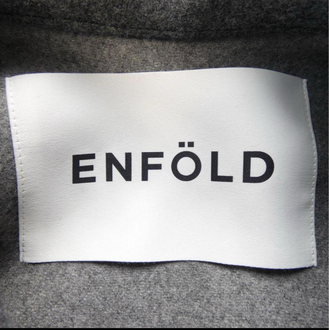 ENFOLD グレーウールショートコートジャケット