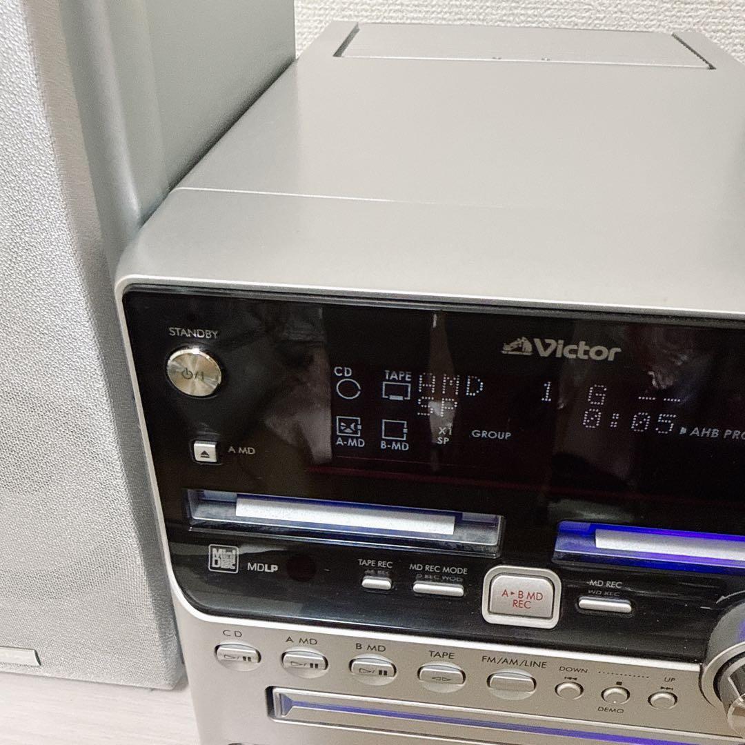 2457【美品】Victor UX-W500 CD-MD リモコン付き