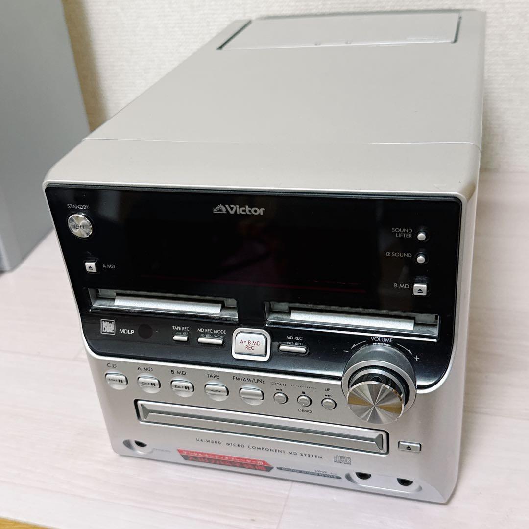 2457【美品】Victor UX-W500 CD-MD リモコン付き