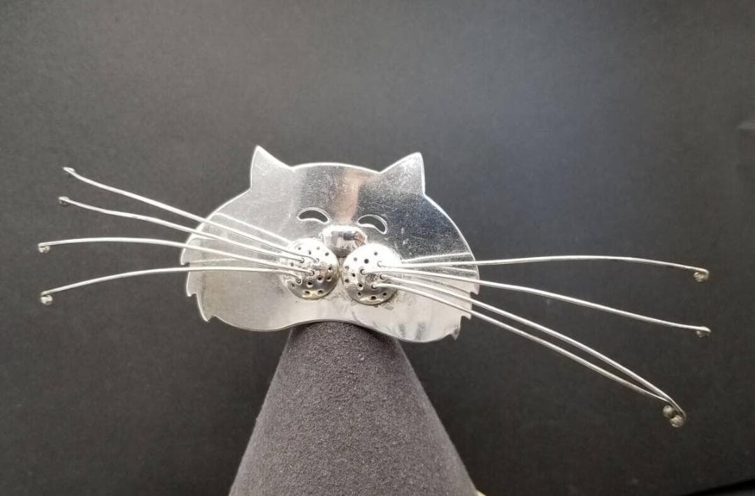da Studio 髭の長い猫 キャットフェイス 925 シルバー ヴィンテージ