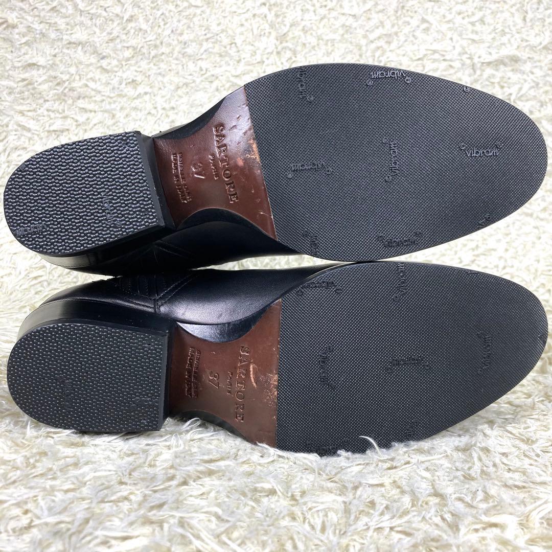 『未使用級』SARTORE サイドゴアブーツ ブラック レザー ウエスタン 37