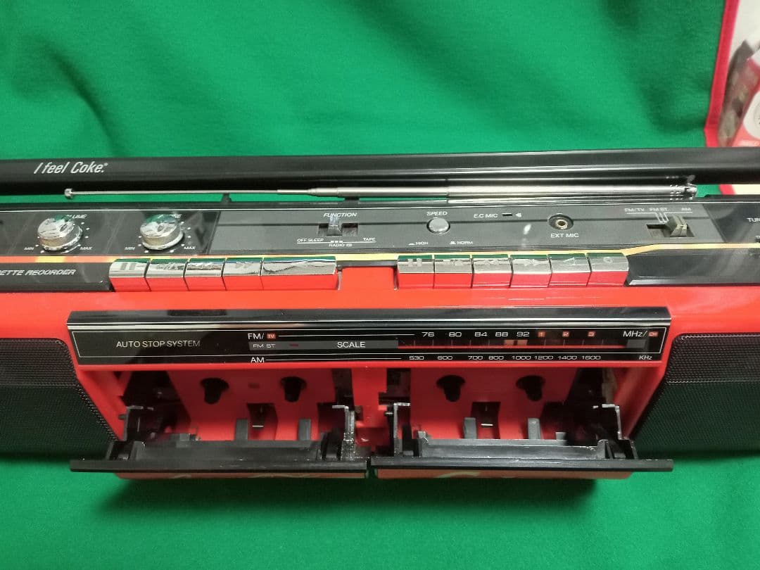 Coca-Cola ラジカセ 赤、CD2台セットジャンク品