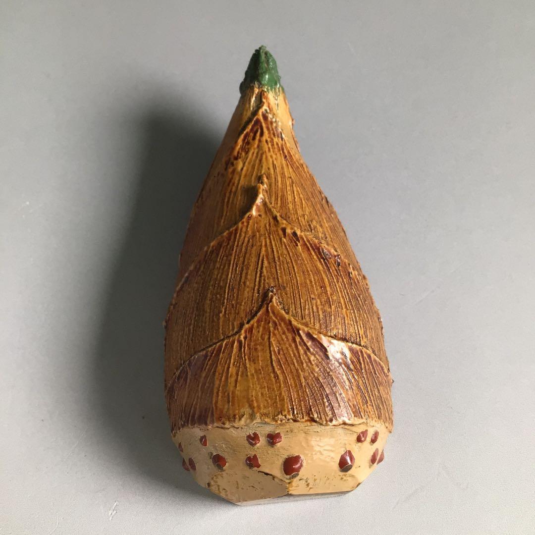 Ｒ６９１　香合　『中川正斉作』『乾漆』『筍香合』　共箱　茶道具　木工芸