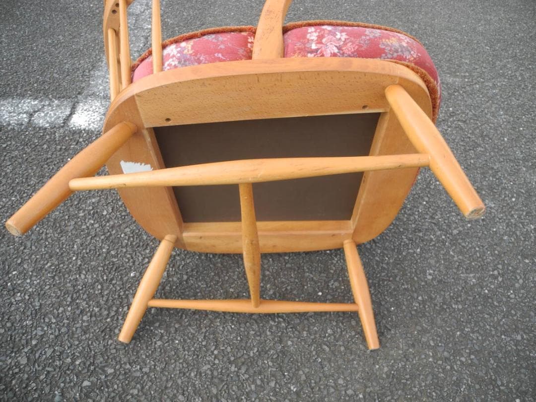 こ*う様 C15５）キツツキマークの飛騨産業　アームチェア／旧ロゴ　ヴィンテージ