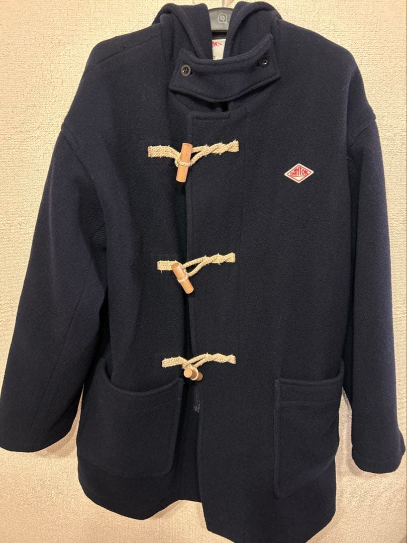 DANTON ダントン ダッフルコート ウールパイル 38 ネイビー