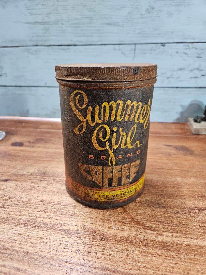 HD LEE COMPANY SUMMER GIRL COFFEE TIN缶