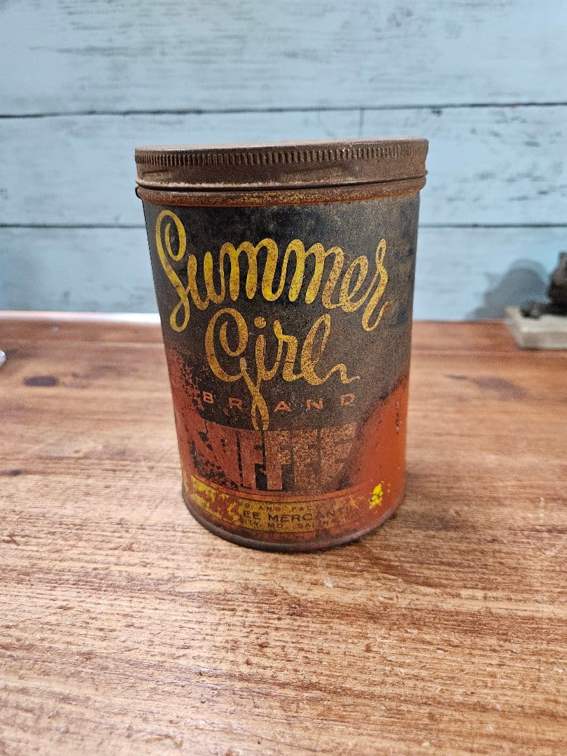 HD LEE COMPANY SUMMER GIRL COFFEE TIN缶