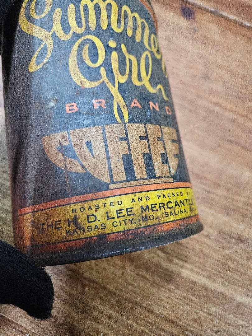 HD LEE COMPANY SUMMER GIRL COFFEE TIN缶