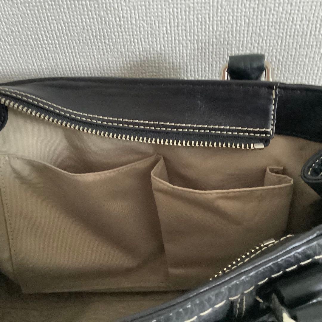 COACH コーチ ブラック レザー ハンドバッグ