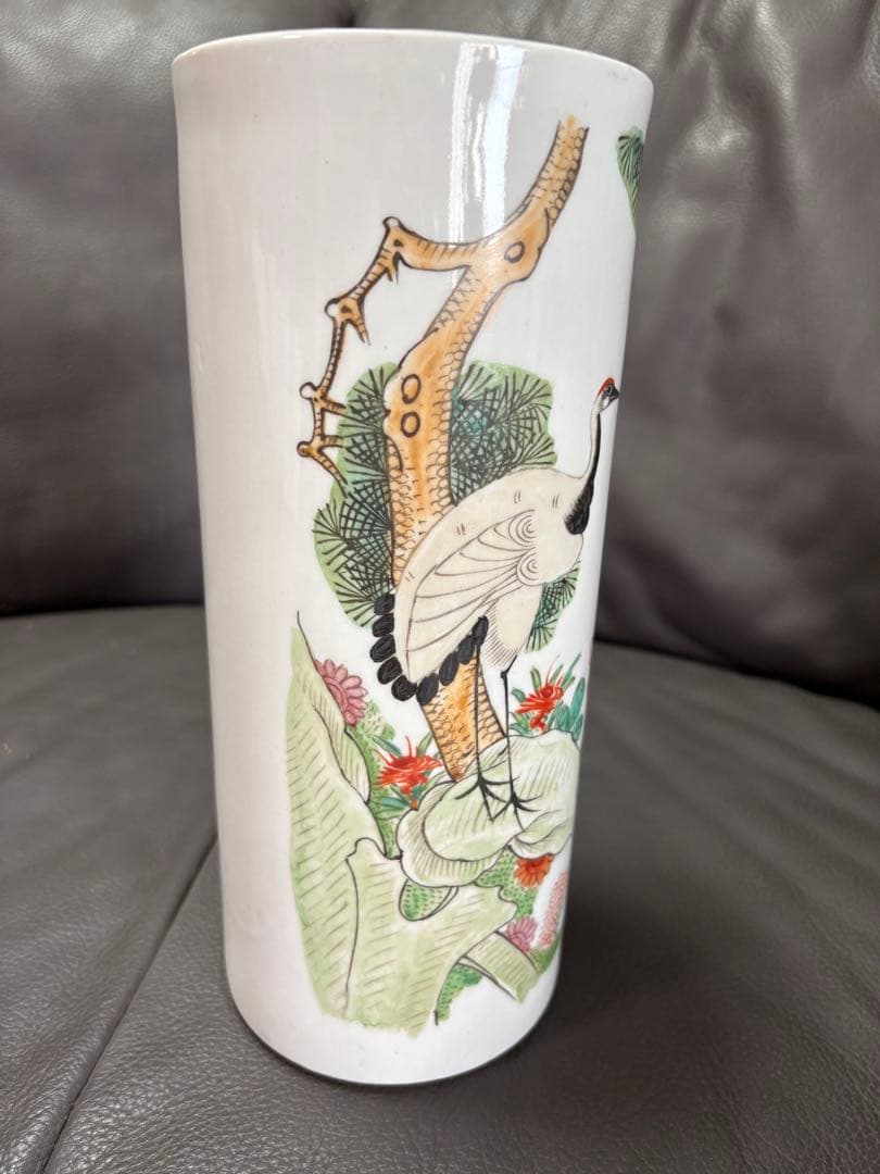 花瓶　花入れ　置物　鳥　鶴