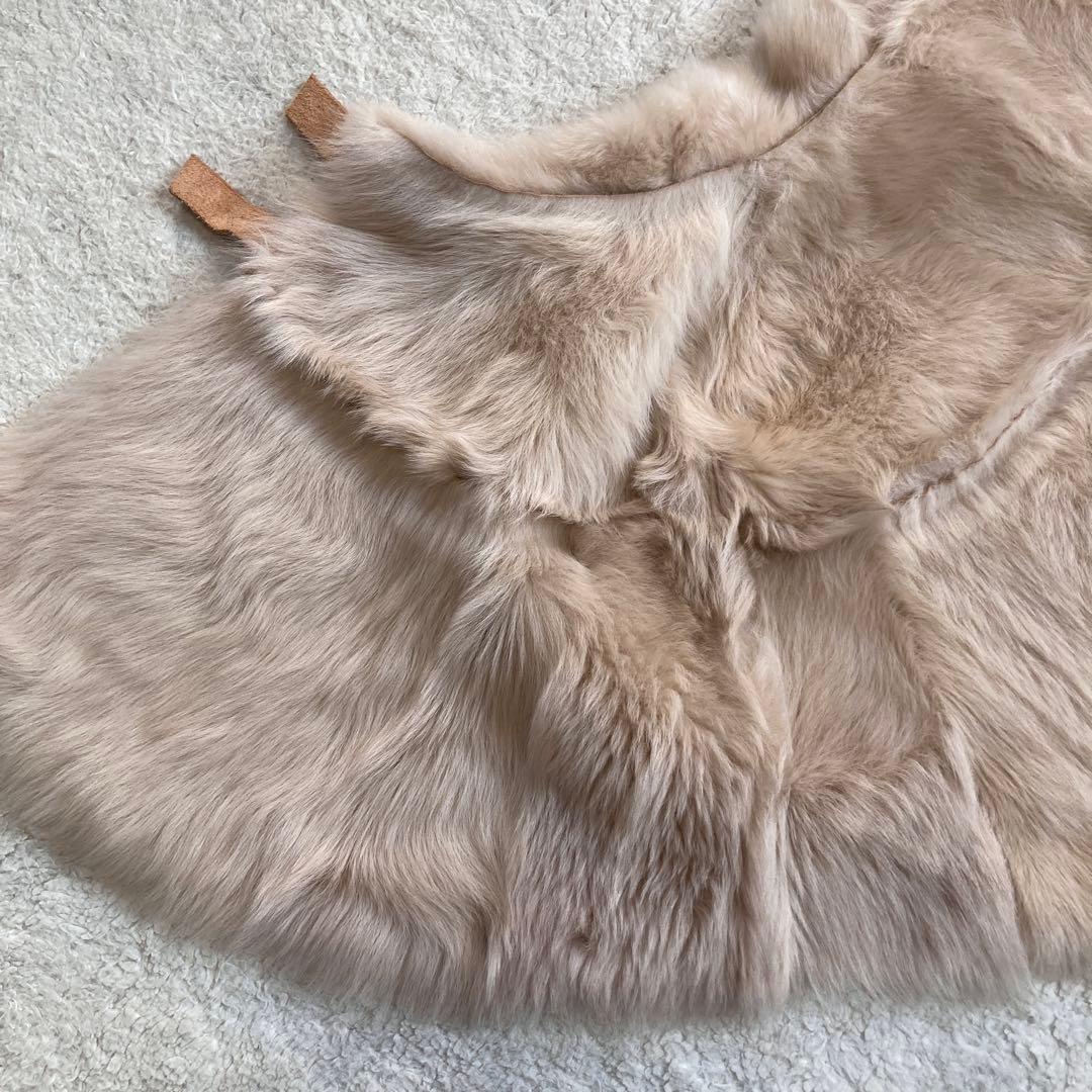 【美品】クレージュ　ケープコート　羊革　ムートン　毛皮　ファー　サイズ38