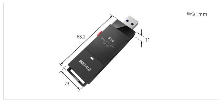 BUFFALO 外付けスティック型SSD 1TB★極美品・使用頻度少ないです