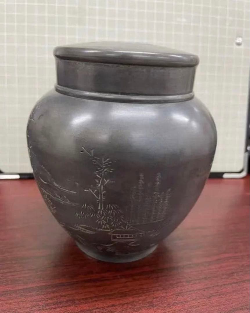 時代古錫 茶壺 唐物 茶心壷 重さ902g