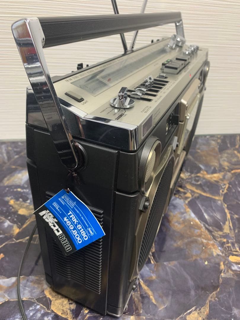動作品HITACHI PERDISCO 日立 ラジカセ TRK-8180ラジオ