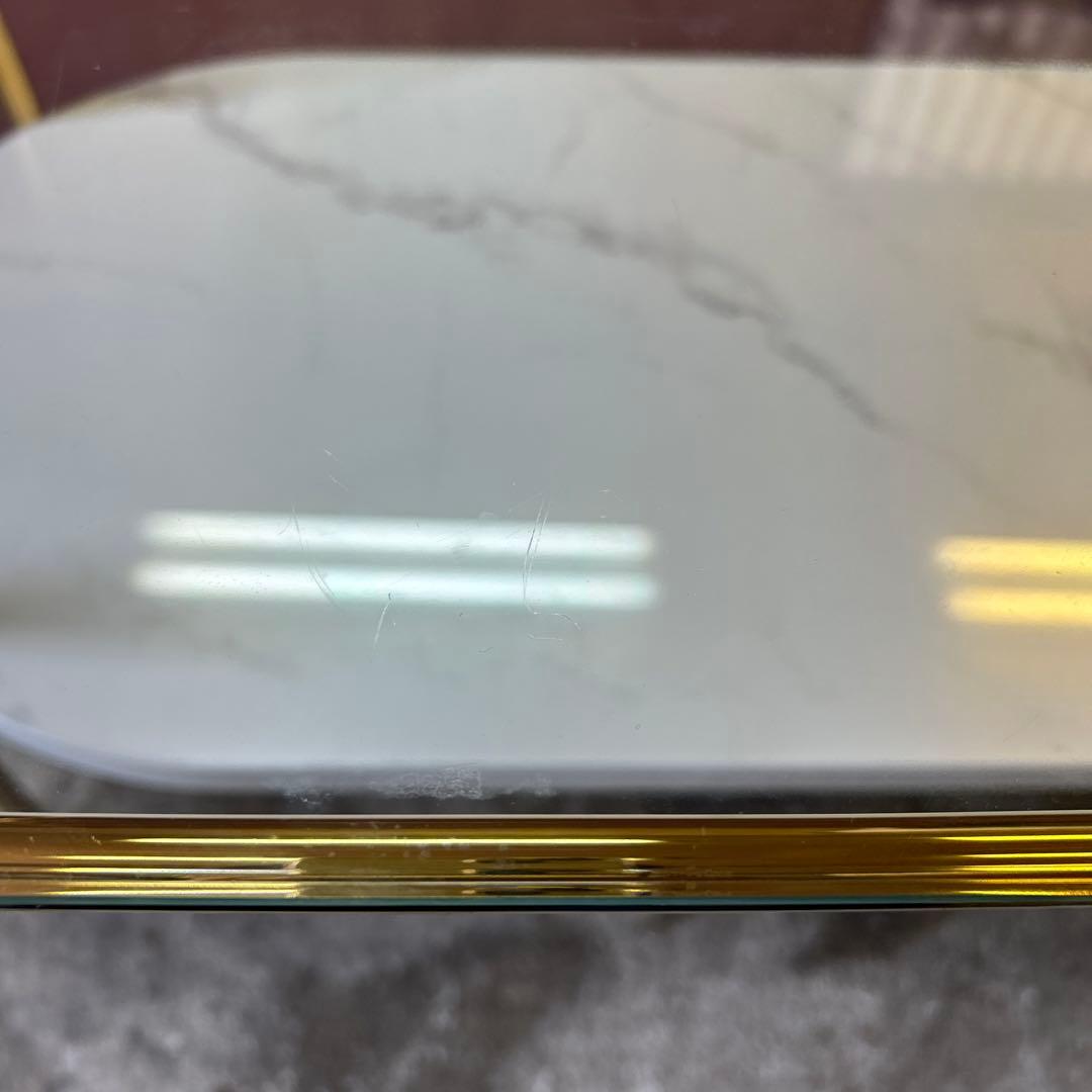 Francfranc レガート コーヒーテーブル S ゴールド×マーブル