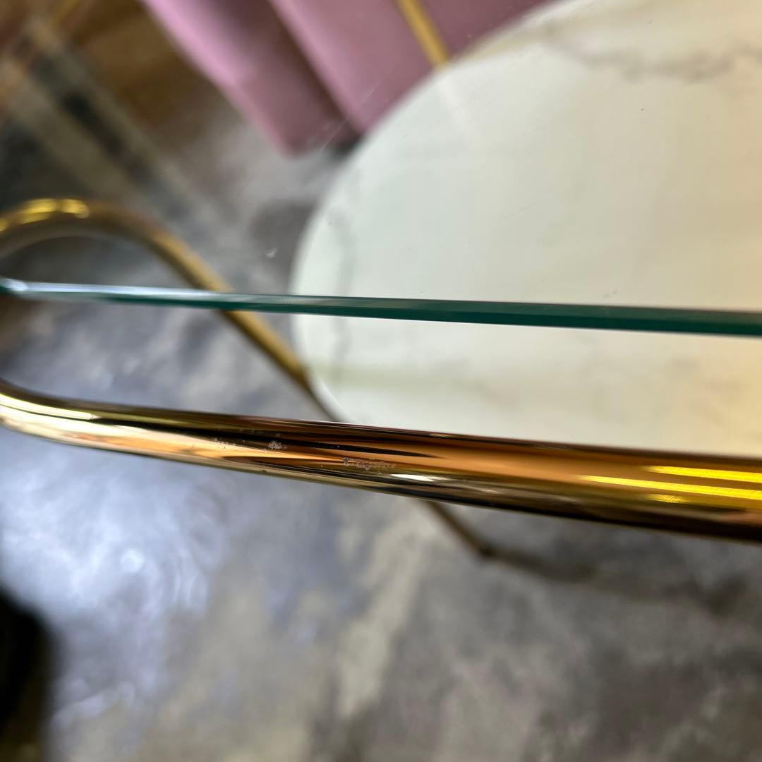 Francfranc レガート コーヒーテーブル S ゴールド×マーブル