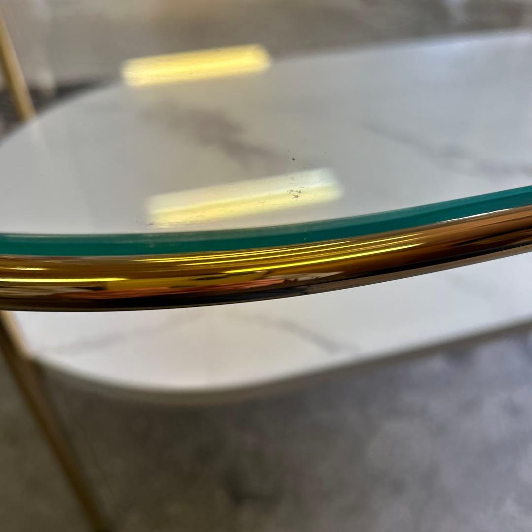 Francfranc レガート コーヒーテーブル S ゴールド×マーブル