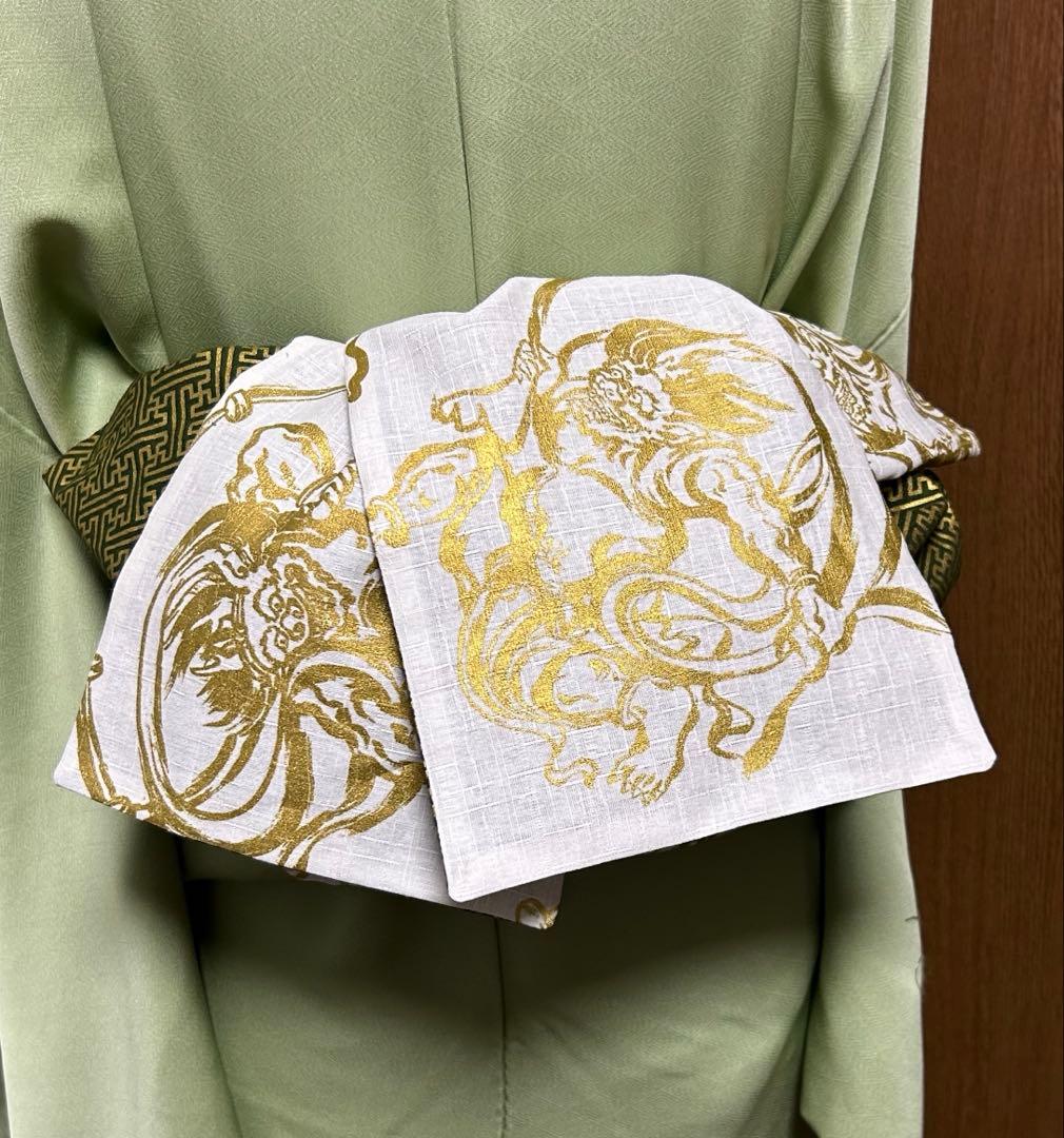 大人の兵児帯、風神雷神柄、マキおまとめです