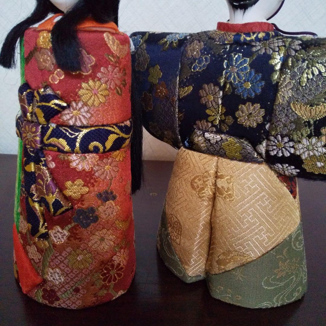 古典　親王飾り 立雛 木目込み人形 　桃の節句　伝統工芸品　京錦織り