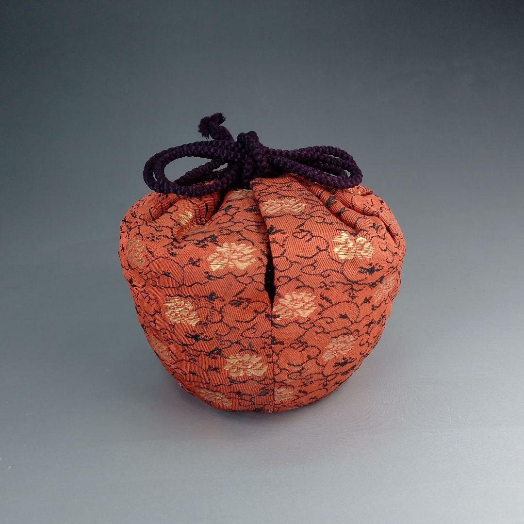 老松茶器　仕覆　一重蔓牡丹金襴　桜皮細工　茶筒　2点セット　専用