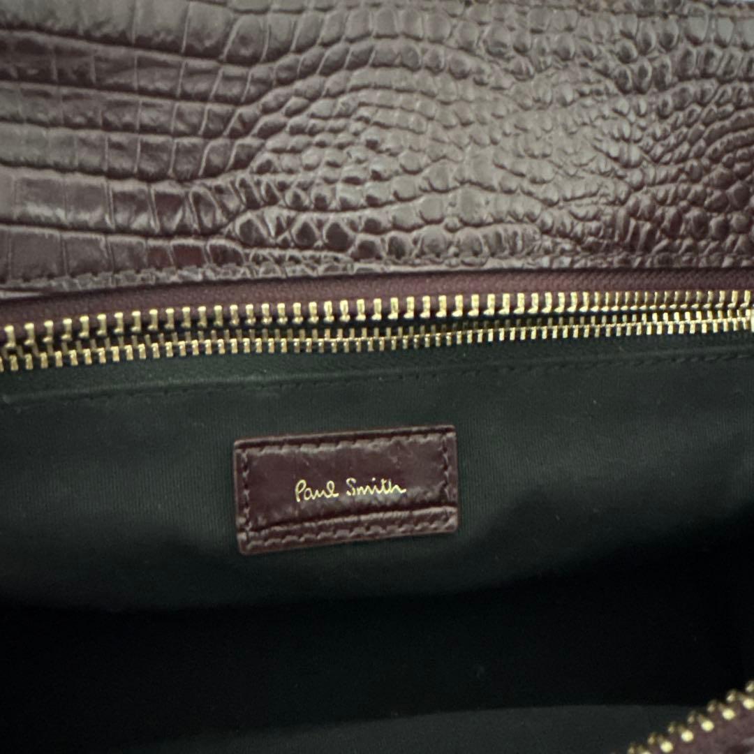 【新品】Paul Smith ポールスミス クロコ ボルドー 2WAYバッグ