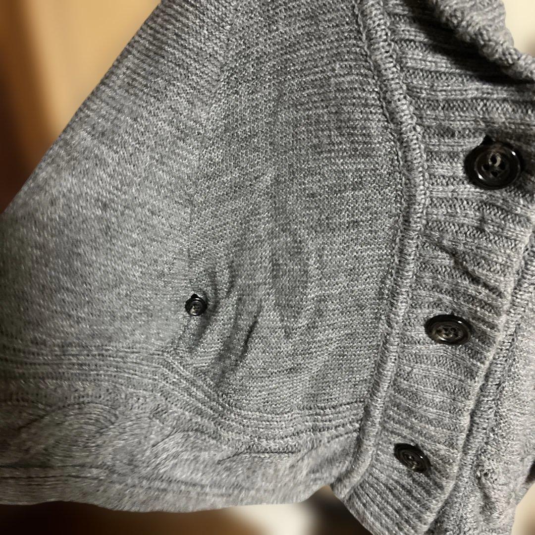 BURBERRY BLUELABELグレー ニットカーディガン マントタイプ長袖