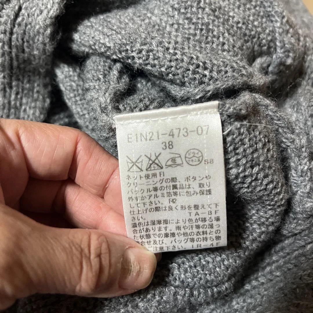 BURBERRY BLUELABELグレー ニットカーディガン マントタイプ長袖