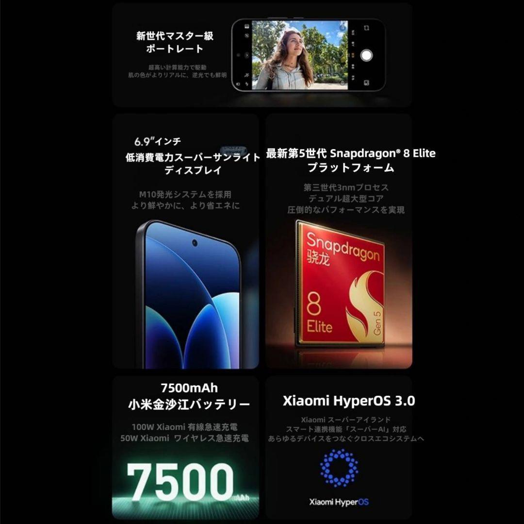 【新品未開封】XIAOMI 17 Pro Max 12GB/512GB ブラック