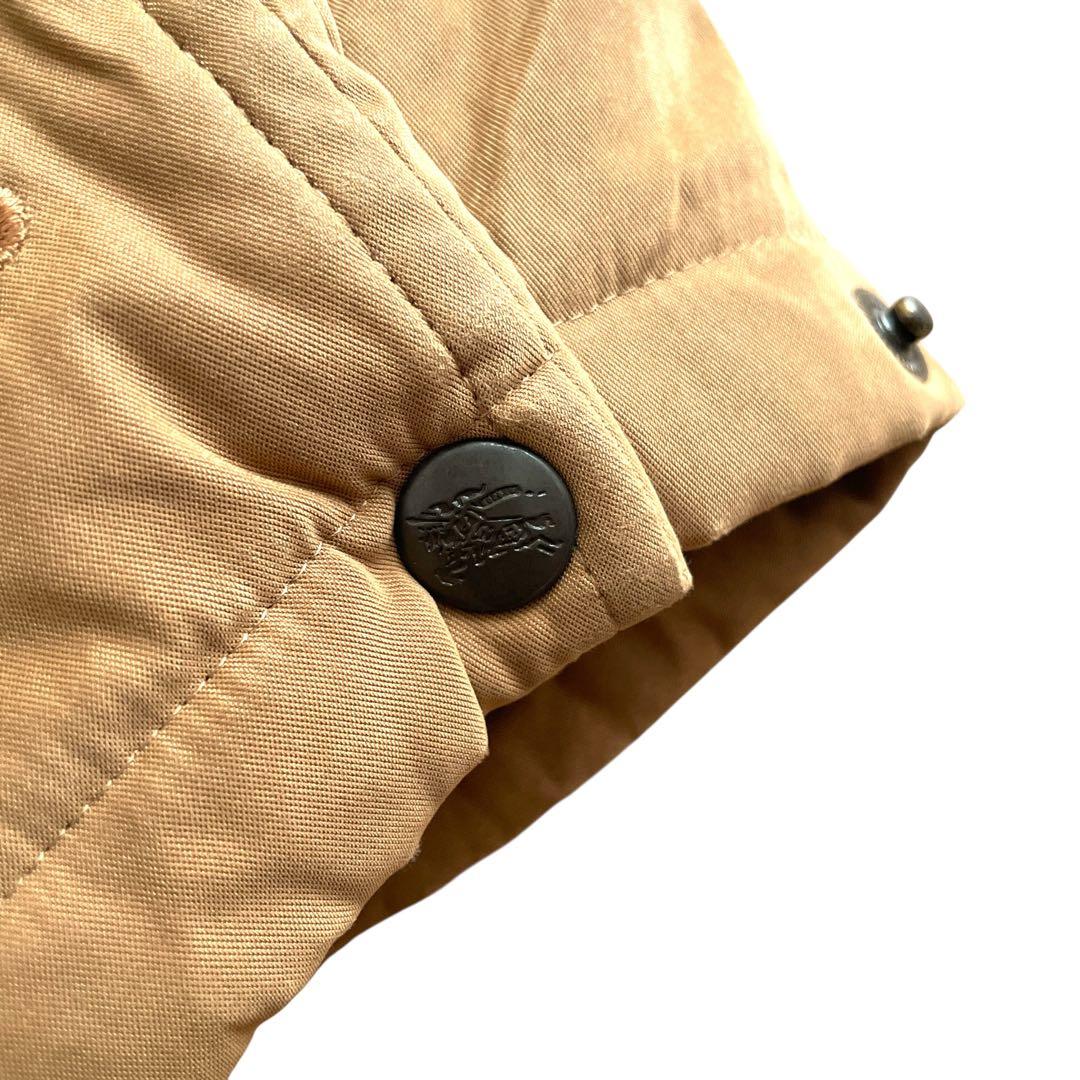 美品 90sヴィンテージ Burberry ロゴ総柄 中綿入り コート フード付