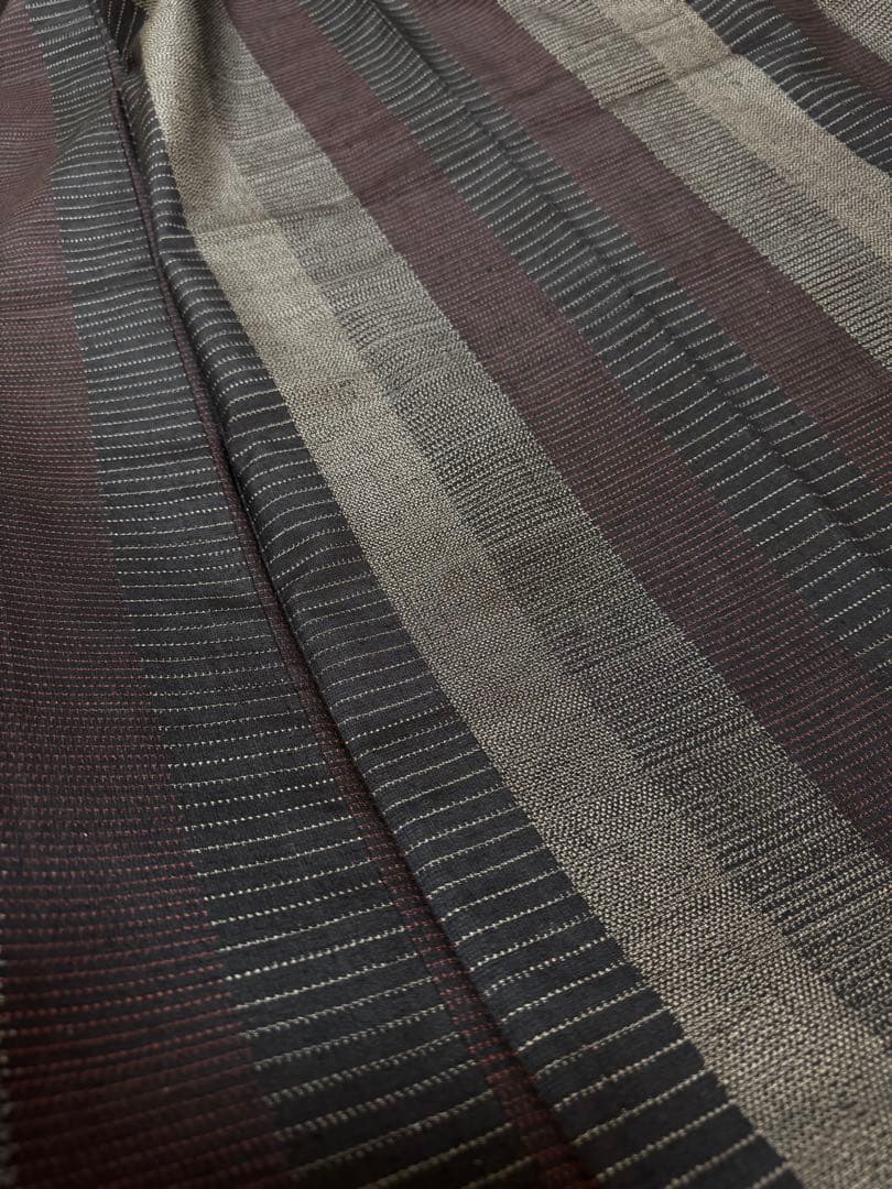 【銘品新品】日本三大紬「信州上田紬」漢方草木染「総絣織」トール寸