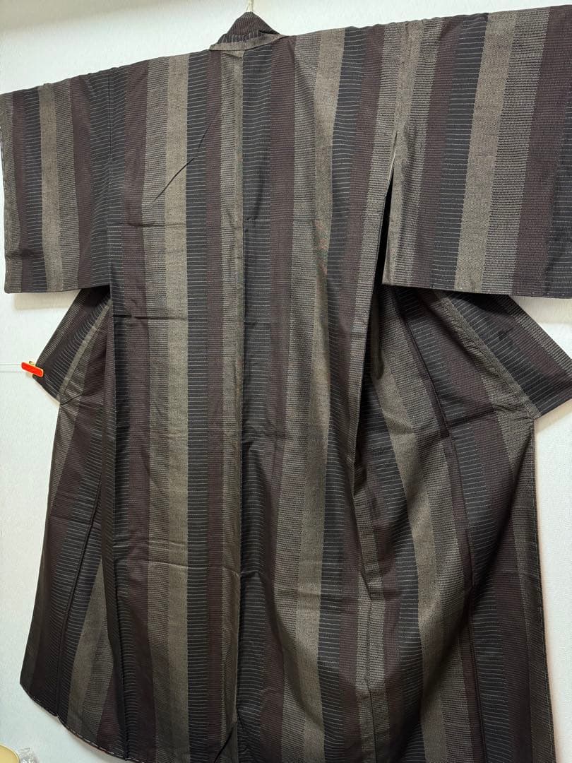 【銘品新品】日本三大紬「信州上田紬」漢方草木染「総絣織」トール寸