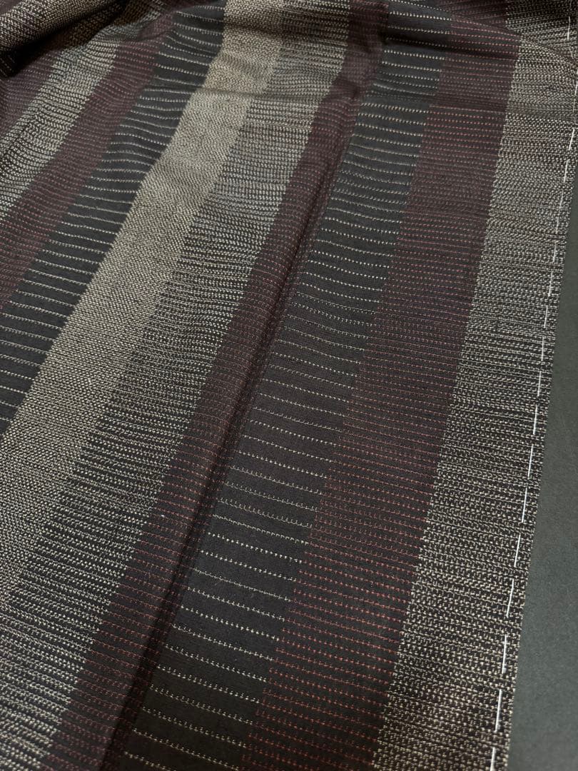 【銘品新品】日本三大紬「信州上田紬」漢方草木染「総絣織」トール寸