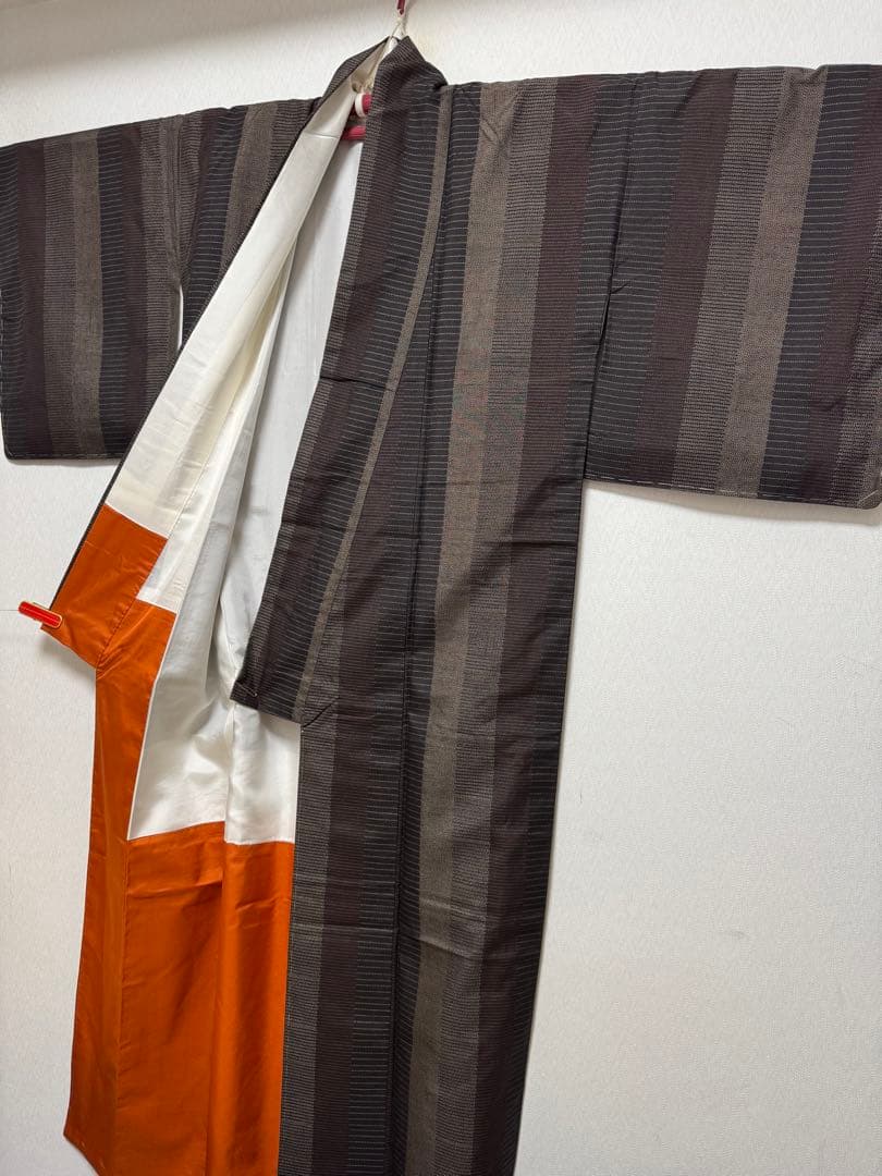 【銘品新品】日本三大紬「信州上田紬」漢方草木染「総絣織」トール寸