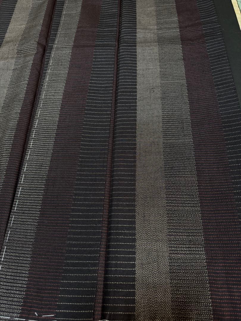 【銘品新品】日本三大紬「信州上田紬」漢方草木染「総絣織」トール寸