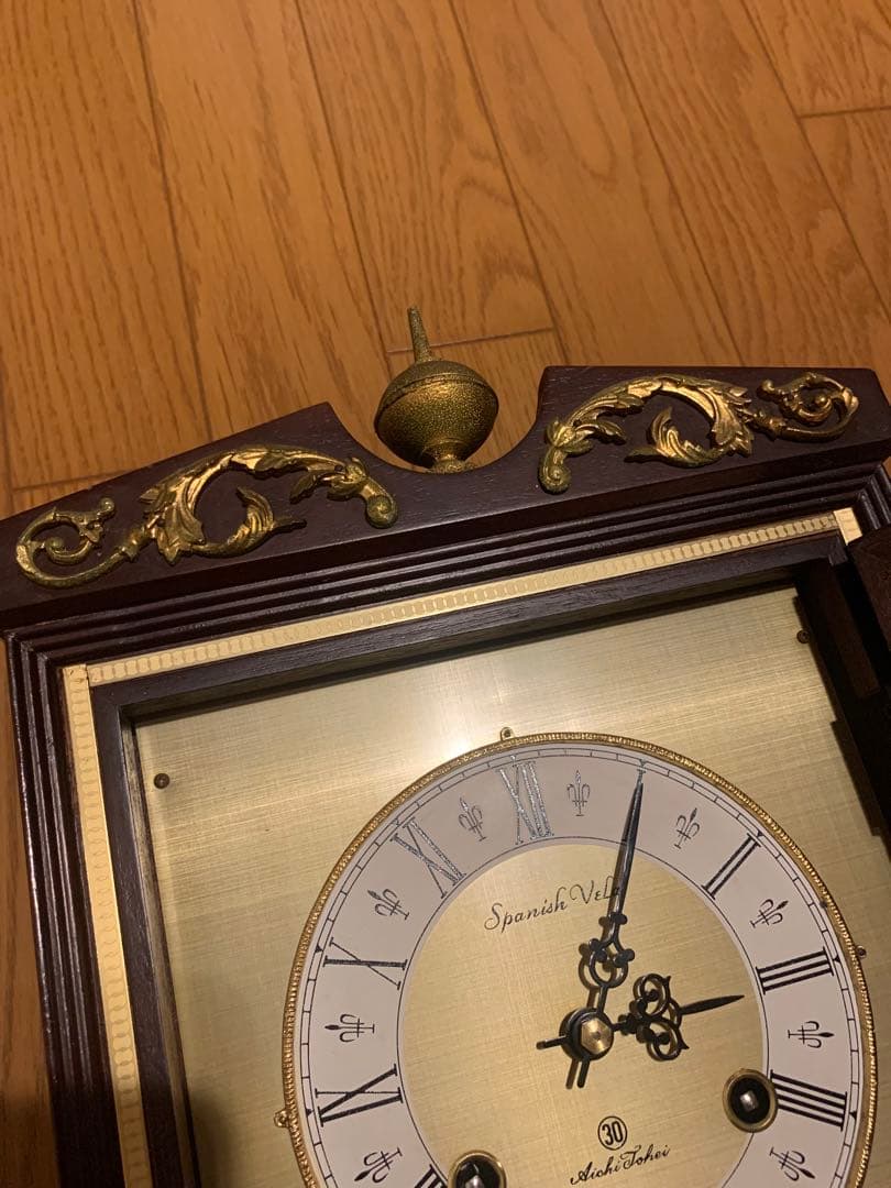 中古Aichi Tokei spanish vela振り子時計 ゼンマイ式柱時計