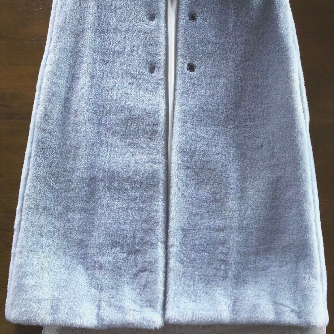 美品　ハリスワーフロンドン　レディース　ノーカラー　コート　アウター　水色　L