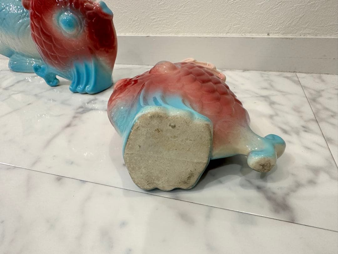 ヴィンテージ陶器 フィッシュ 置物＆花器 4点セット