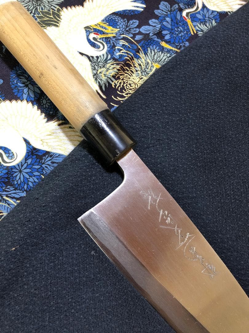 【研ぎ済み】銀紙三号・水牛口　都菊一文字　出刃包丁　和包丁　ナイフ　料理　釣り