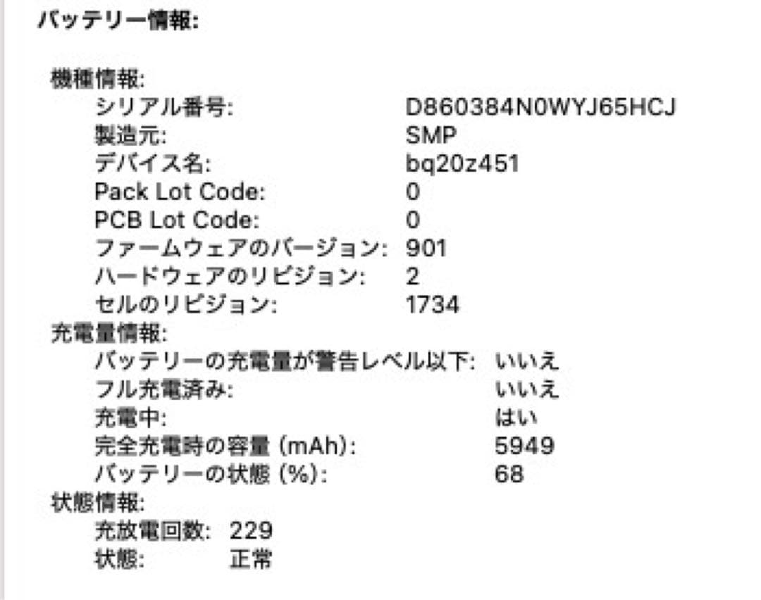 MacBookPro 2018 15インチ i9 32GB 512GB