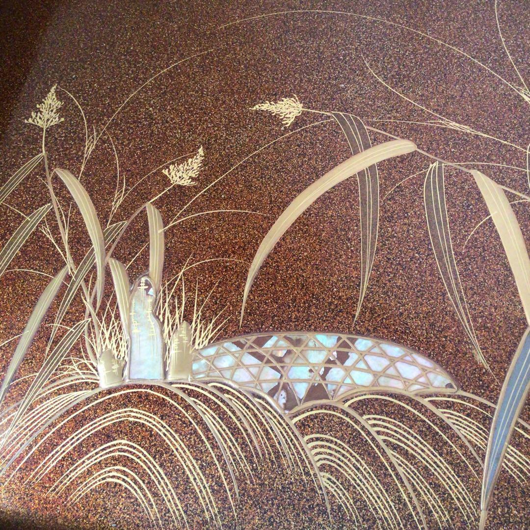 時代漆器　廣蓋　広蓋　骨董　蒔絵　螺鈿　昭和3年　共箱あり　アンティーク