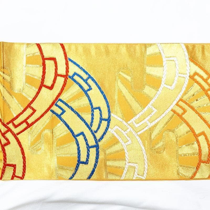 0ag55◆川島織物 祝帯 全通袋帯 源氏車◆十三参り ハーフ成人式 七五三