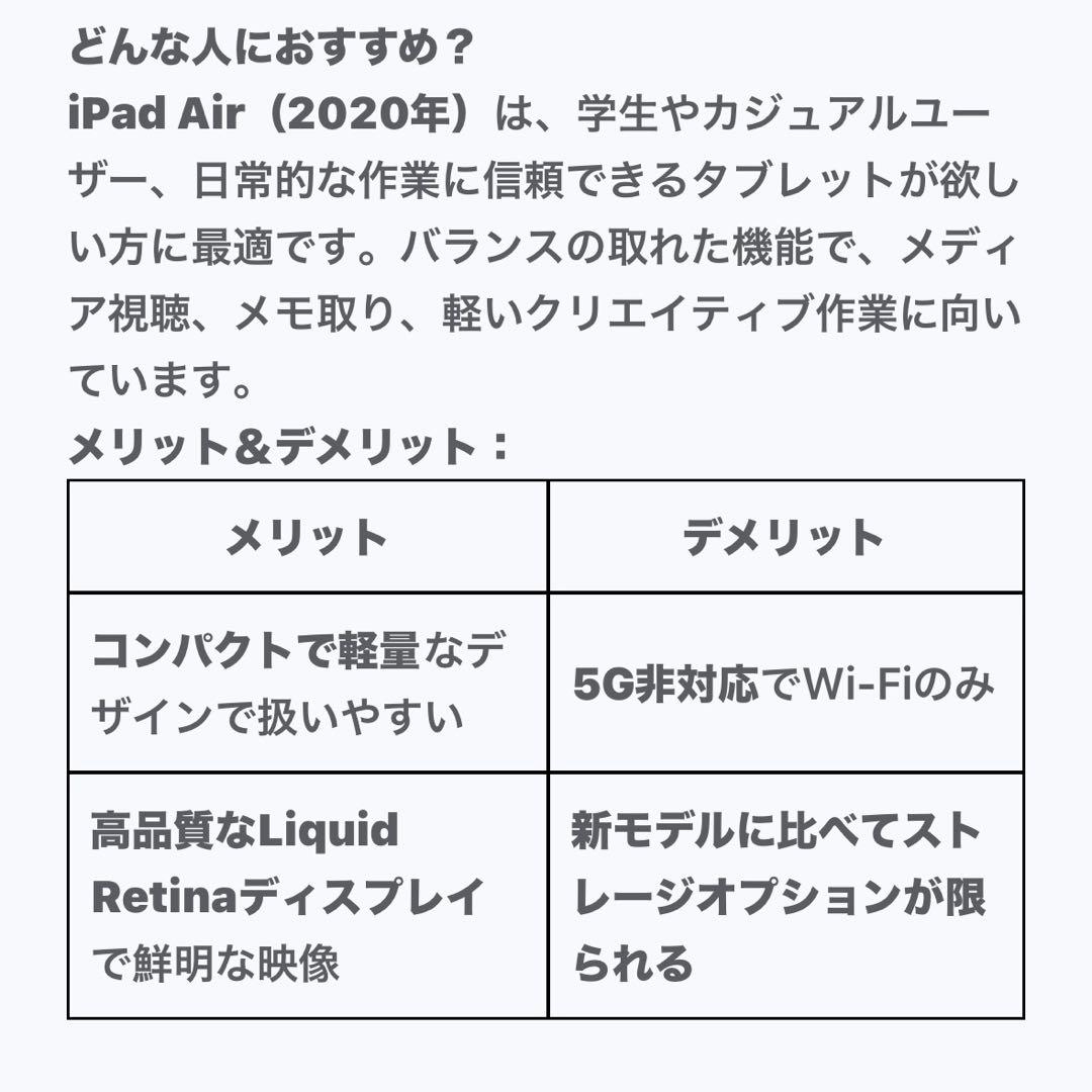 iPad Air 10.9 インチ (2020) 第4世代 64 GB