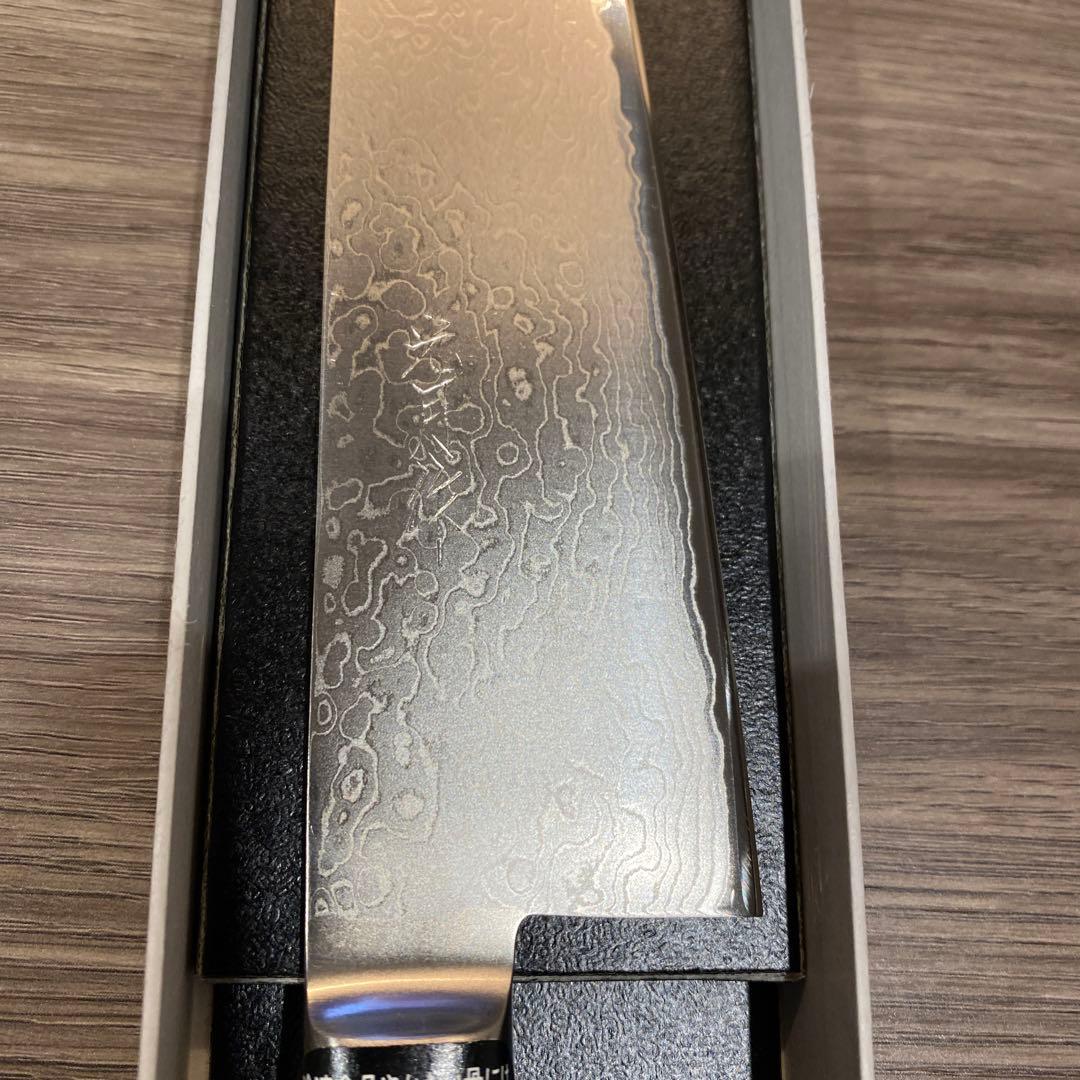 千葉刃物光月作牛刀共柄ダマスカス包丁180ミリ