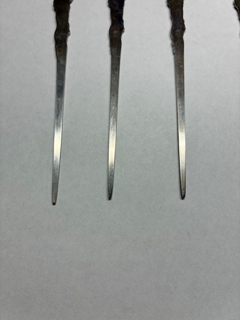 銀製　菓子楊枝　鶴亀　5本セット